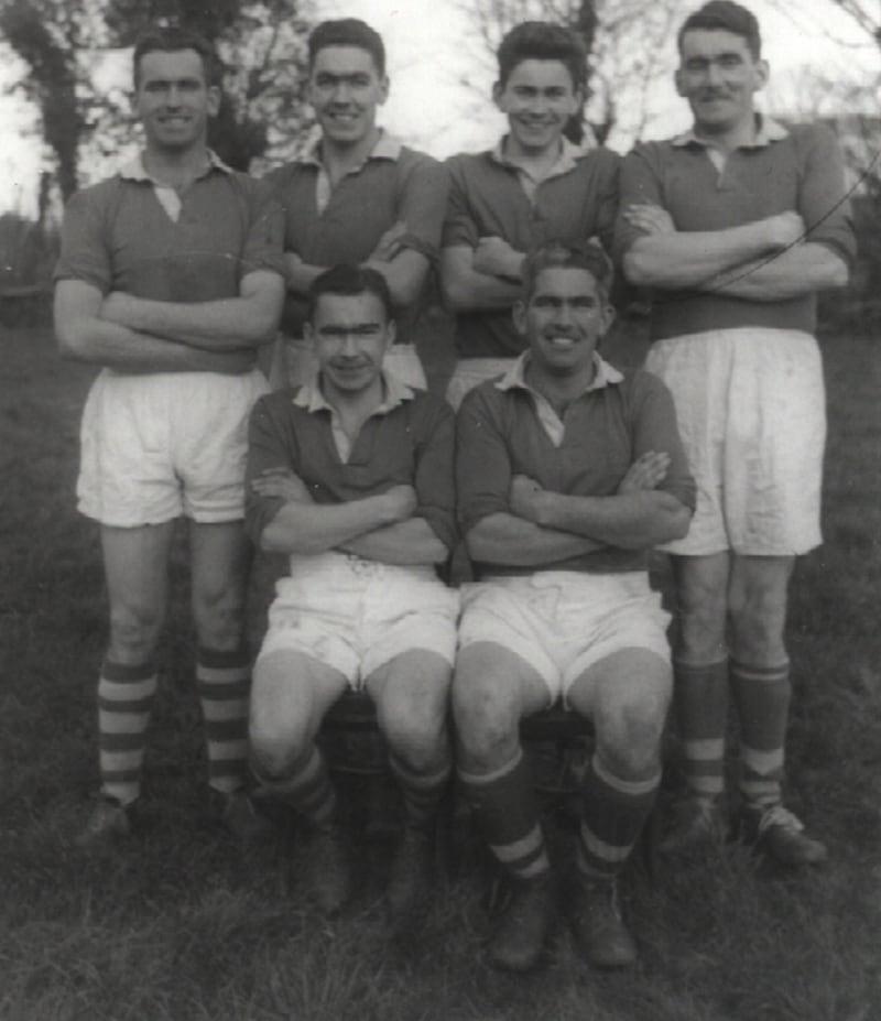 The famous Gribbin brothers, of whom Roddy (back left) was Ciaran Brooks’ grandfather. Pictured are (back) Roddy, Hugh Francis, Henry, Willie; (Front): Mick, Owen