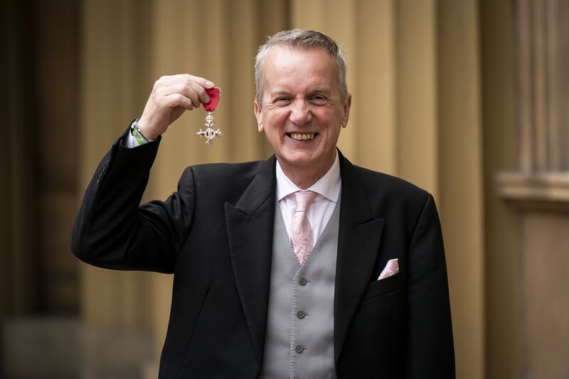 Frank Skinner was made an MBE for services to entertainment in 2022