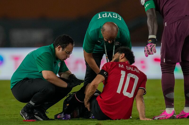 Salah sustained the injury in action against Ghana last Thursday (Themba Hadebe/AP)