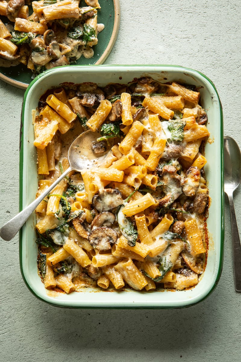 Creamy mushroom pasta bake from The Hairy Bikers: Our Family Favourites