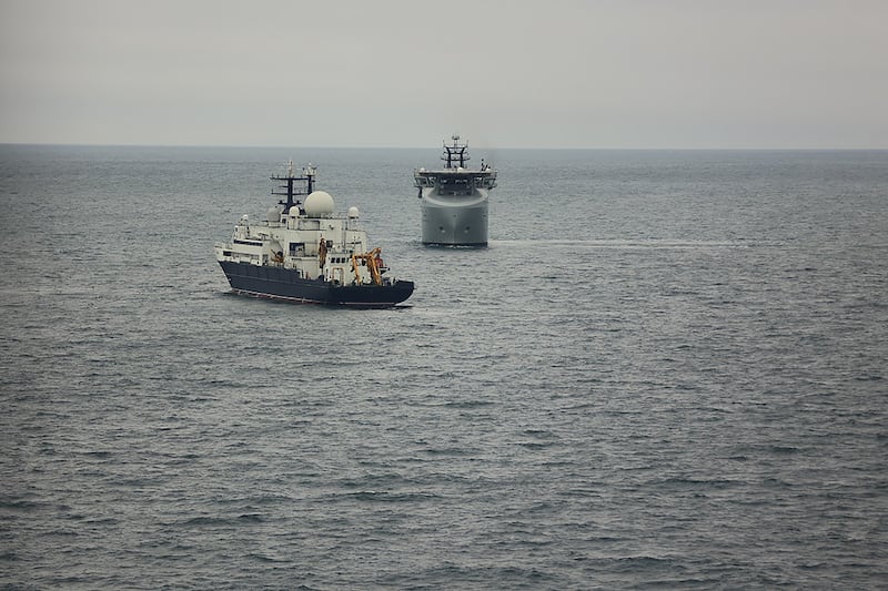 RFA Proteus monitoring the Yantar in November