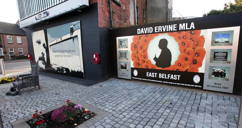 The memorial to David Ervine in east Belfast. Picture by Ann McManus &nbsp;