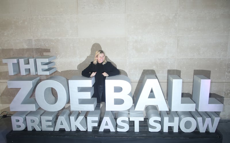 Zoe Ball outside Wogan House in London after her first morning hosting the BBC 2 breakfast show