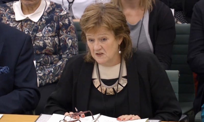 Professor Alexis Jay, chairwoman of the Independent Inquiry into Child Sexual Abuse, giving evidence to the Commons Home Affairs Committee