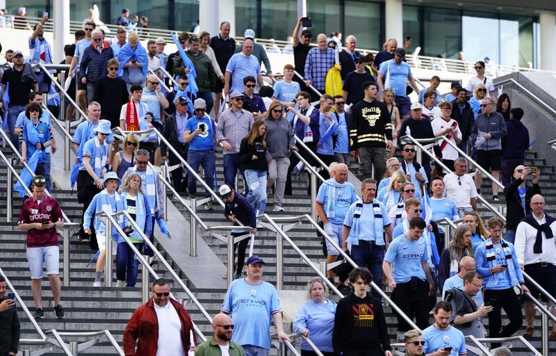 Manchester City fans at Wembley