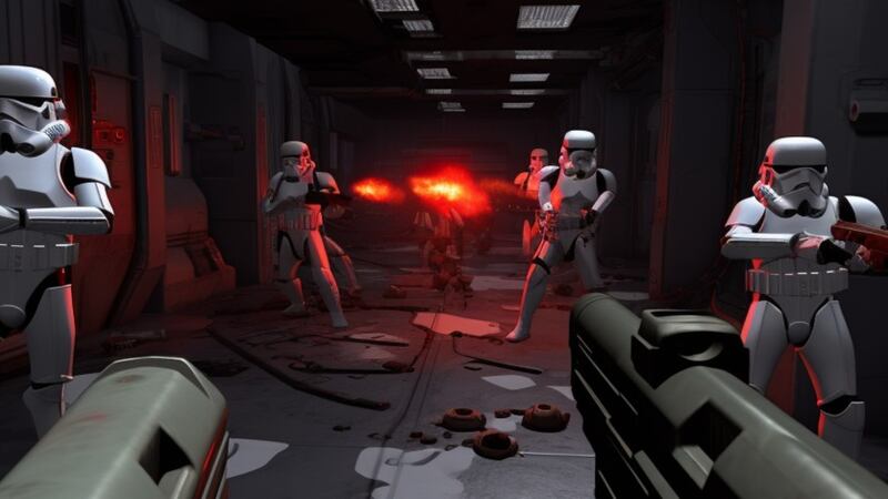 A scene from Star Wars: Dark Forces Remaster