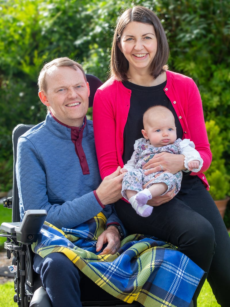 Scott Stewart, wife Robyn and daughter Rae at their home in Stirling .