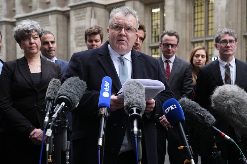 Lord Tom Watson, former Labour deputy leader, speaks to the media after he and the Duke of Sussex settled their legal action