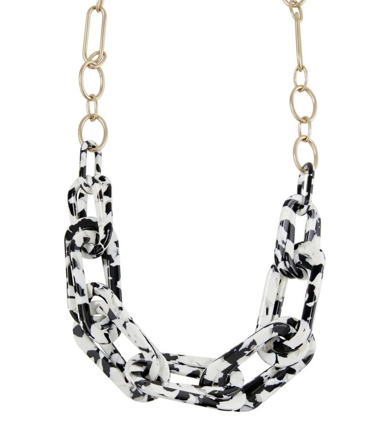 Oliver Bonas Alohi Marbled Resin Loop &amp; Chunky Chain Collar Necklace, &pound;29.50 