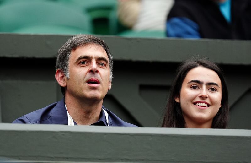 Ronnie O’Sullivan with his daughter Lily on day two of the 2024 Wimbledon Championships