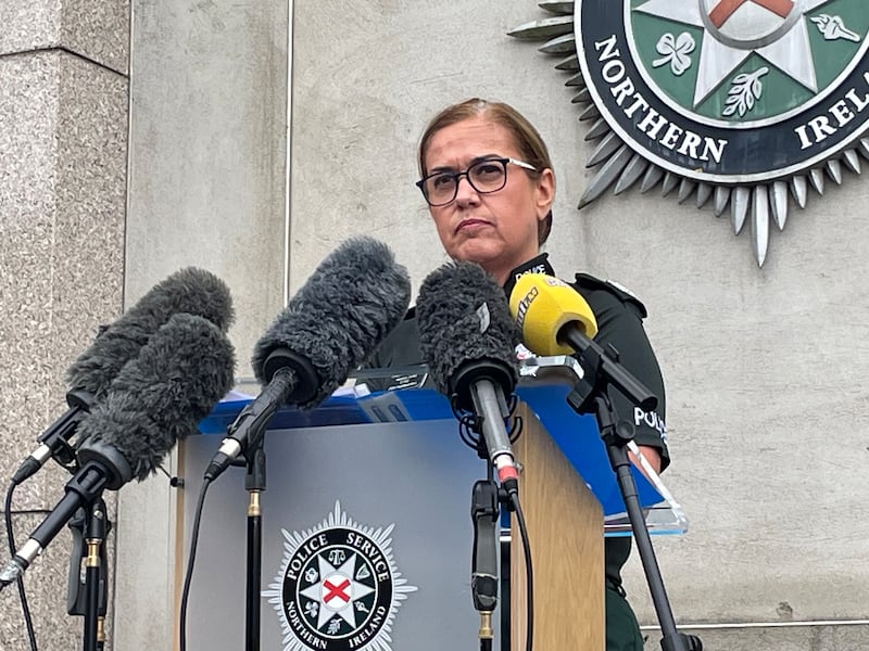 PSNI Assistant Chief Constable speaks to media at PSNI headquarters in east Belfast on Friday afternoon.