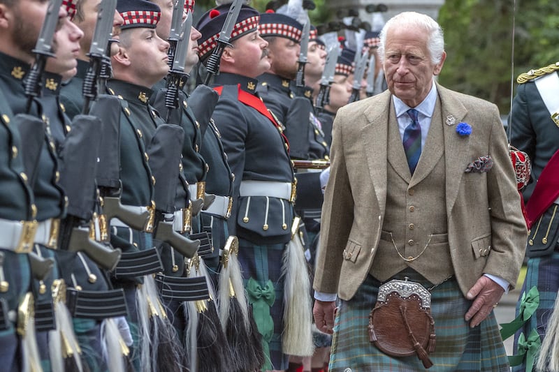 The King, at Balmoral Castle on Monday, acceded to the throne in September 2022