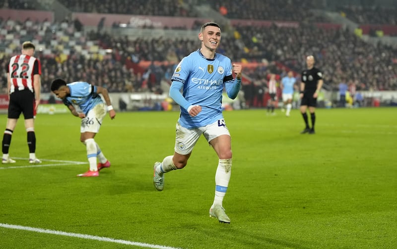 Manchester City’s Phil Foden gave his team control in west London with two goals