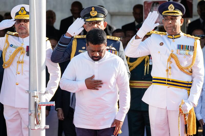 Sri Lankan President Anura Kumara Dissanayake has pledged to rebuild the country (Eranga Jayawardena/AP)