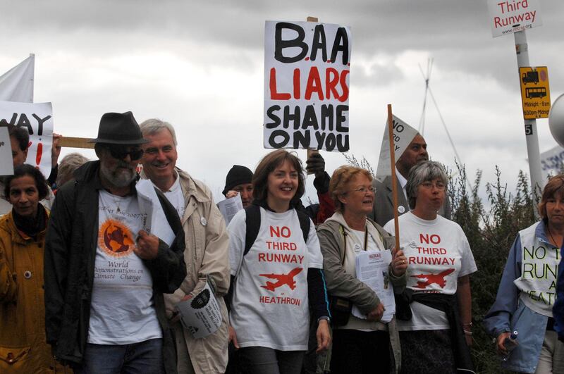 Protesters at the Camp for Climate Action in Sipson near Heathrow Airport