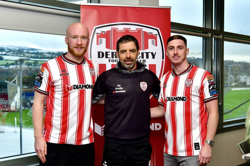 (left to right) Liam Boyce, Tiernan Lynch and Gavin Whyte