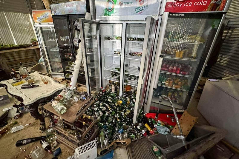 The inside of a damaged building is seen in Port Vila, Vanuatu (Tim Cutler/AP)