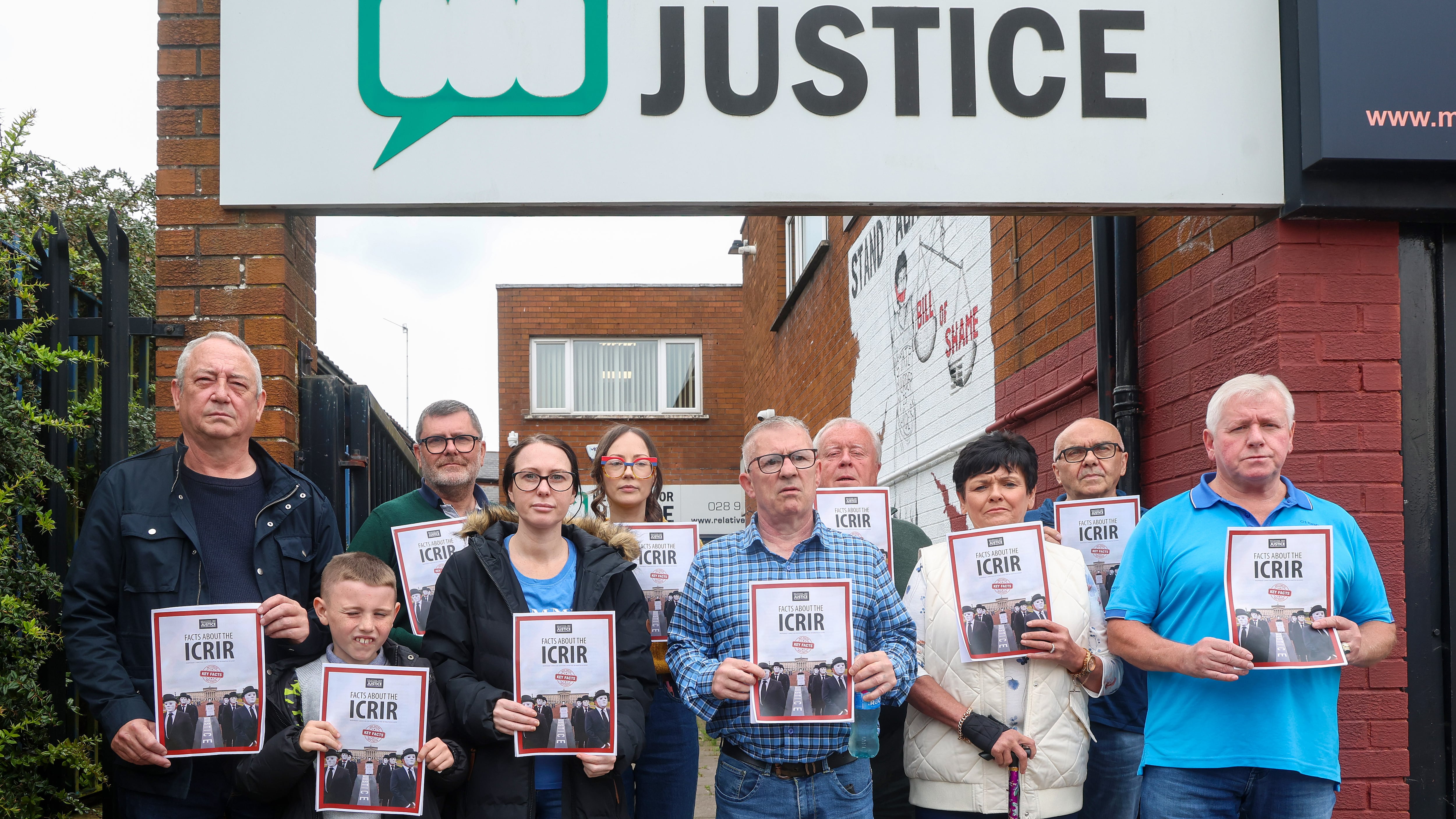 Families gather at the office of Relatives for Justice for the launch of a booklet about the ICRIR (Independent Commission for Reconciliation and Information Recovery). PICTURE: MAL MCCANN