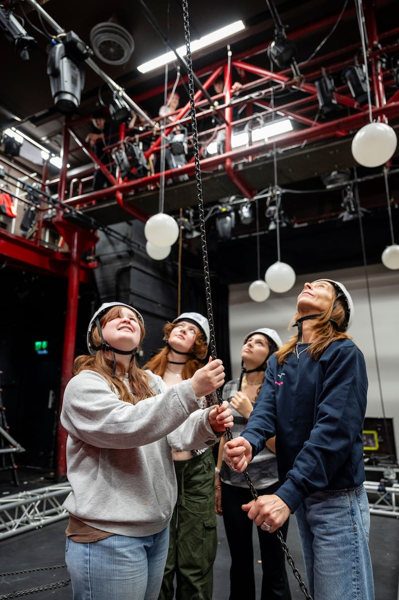 Kate Dickie works with students from the Junior Conservatoire of Drama, Production and Film at the Royal Conservatoire of Scotland in her new role as patron