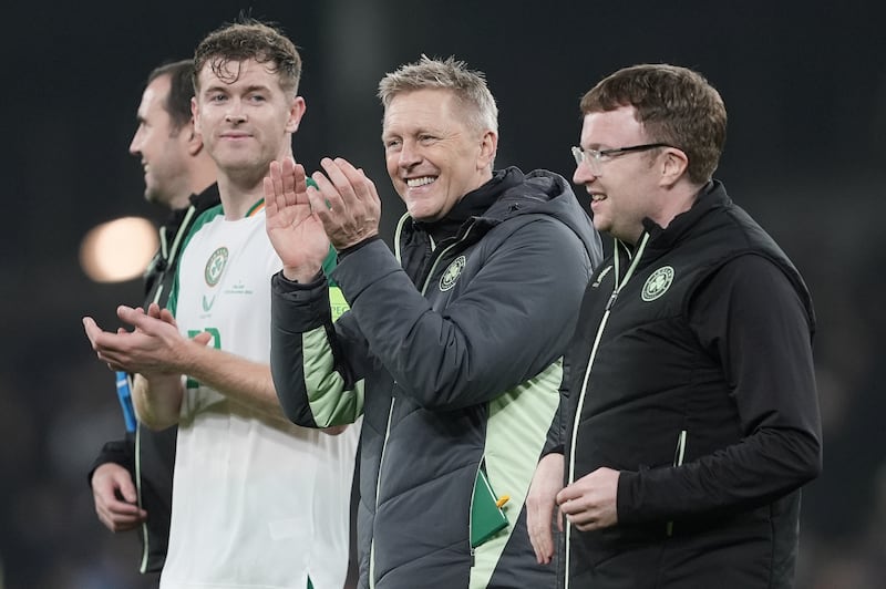 Head coach Heimir Hallgrimsson (centre) has warned the Republic of Ireland they will need to be better if they are to qualify for the 2026 World Cup finals