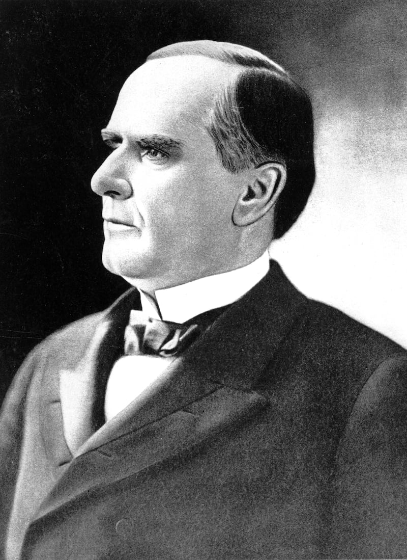 William McKinley was assassinated by Leon F Czolgosz six months after starting his second term as president (AP)