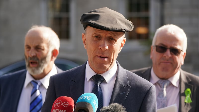 Michael Healy-Rae speaks at a press conference at Leinster House (Brian Lawless/PA)