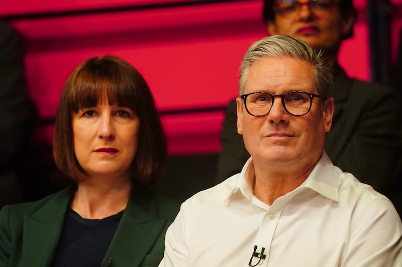 Stephen Flynn said there was a ‘new era of asuterty’ at Westminster under Prime MInister Sir Keir Starmer (right) and his Chancellor Rachel Reeves (left)