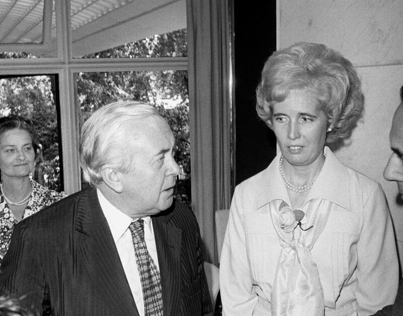 Harold Wilson had been rumoured to have had an affair with his political secretary, Marcia Williams (left), something they had always denied