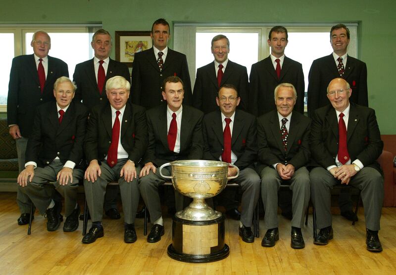 Brendan Harkin (back row, third from right) with other former Tyrone GAA chairmen

Picture: Oliver McVeigh