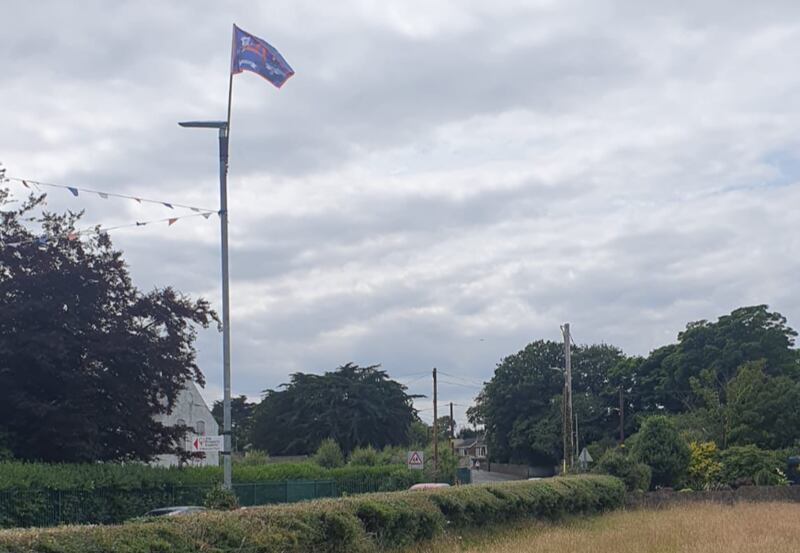 The Protestant Action Force flag flying in Kilkeel's Greencastle Road area.