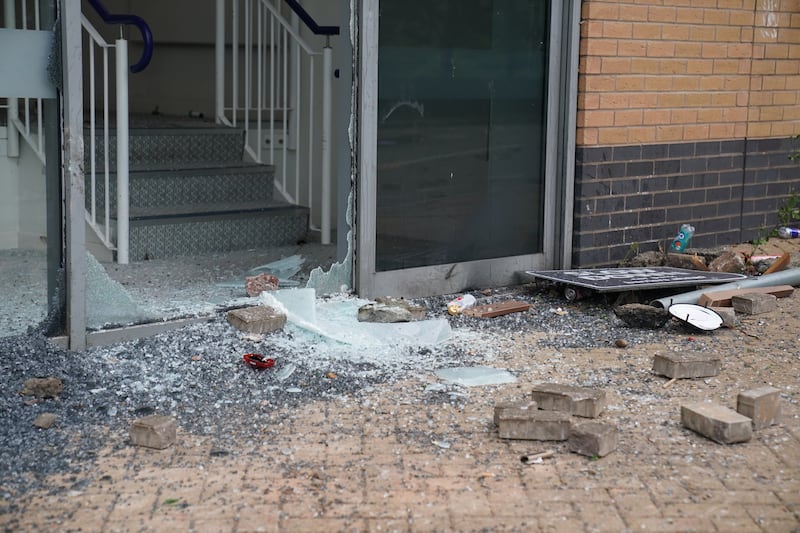 Damage at the hotel, which was housing those seeking asylum at the time of the attack in August