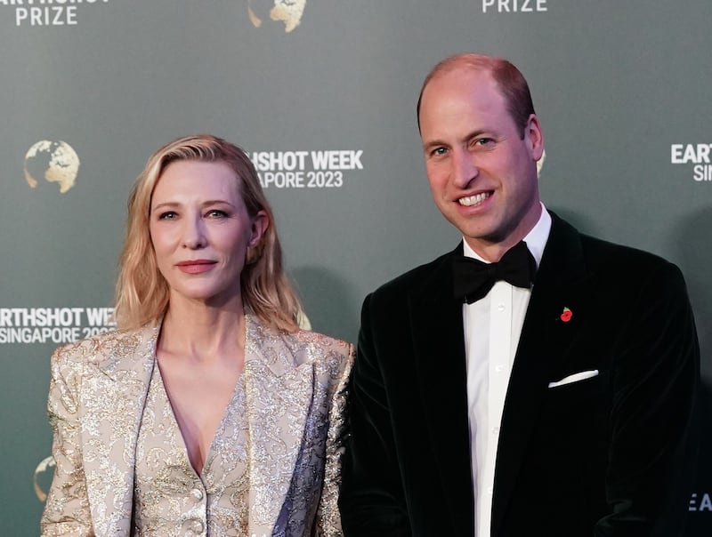 Cate Blanchett with the Prince of Wales in Singapore for the 2023 Earthshot Prize ceremony