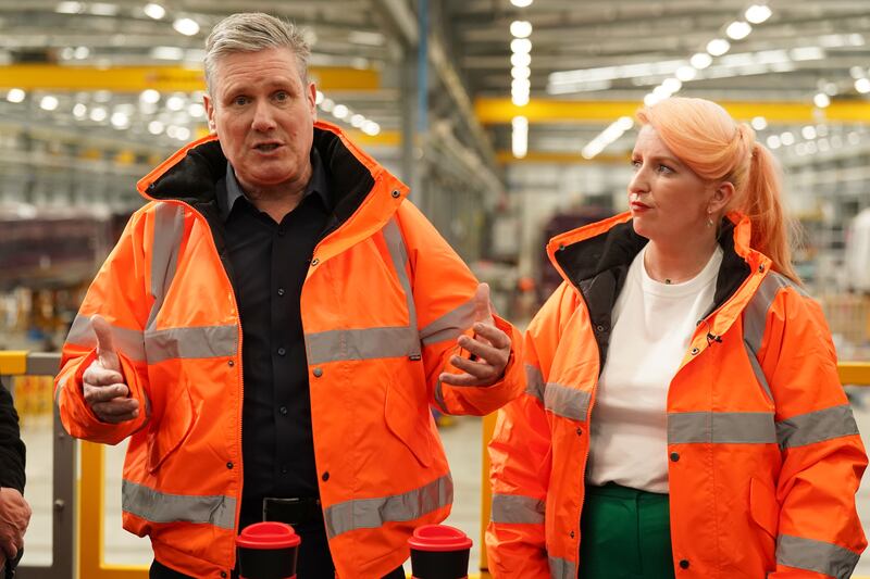 Labour leader Sir Keir Starmer with Transport Secretary Louise Haigh