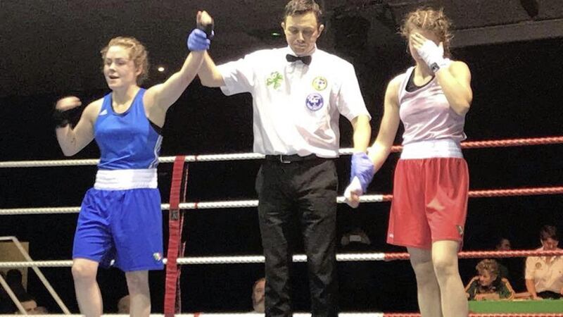 Immaculata pocket rocket Caitlin Fryers celebrates Friday night&#39;s U18 Championship final victory over Orinta Ringyte 