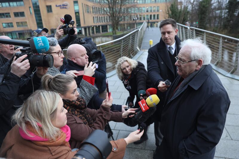 Michael Gallagher spoke to members of the media as he arrived at the inquiry