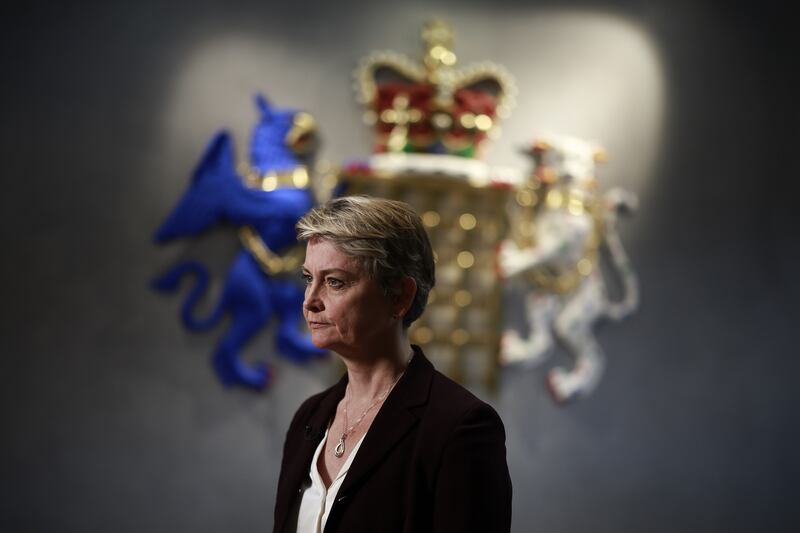 Home Secretary Yvette Cooper at the National Crime Agency (NCA) headquarters in London