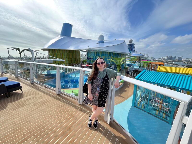 Rikki Loftus onboard the Icon of the Seas, the world’s largest cruise ship