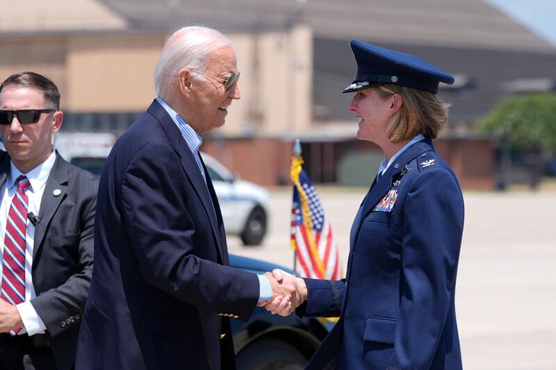 President Joe Biden arrives to board Air Force One at Andrews Air Force Base (Manuel Balce Ceneta/AP)