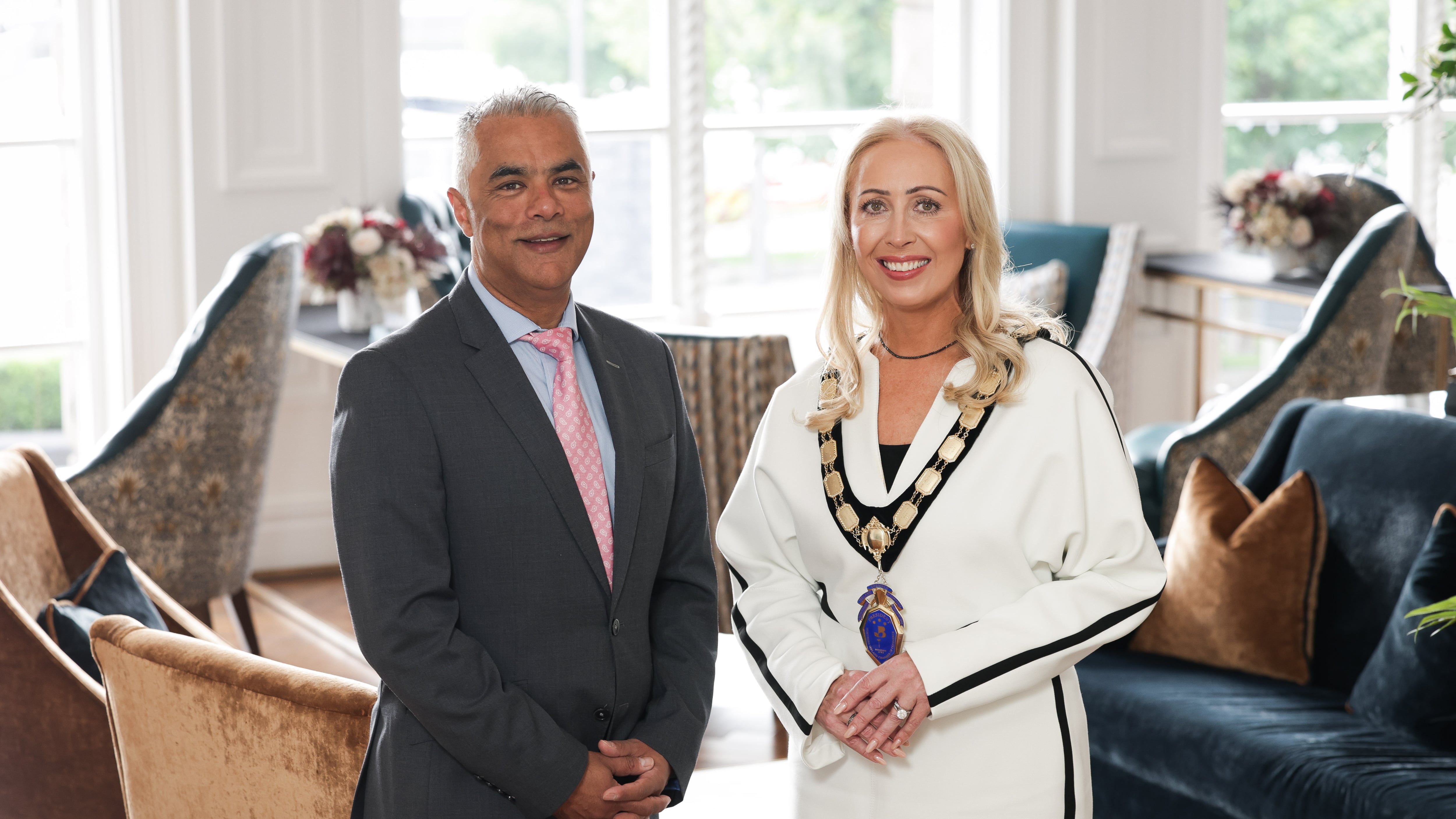 Cat McCusker (President, NI Chamber) and Kailash Chada (Vice President NI Chamber)