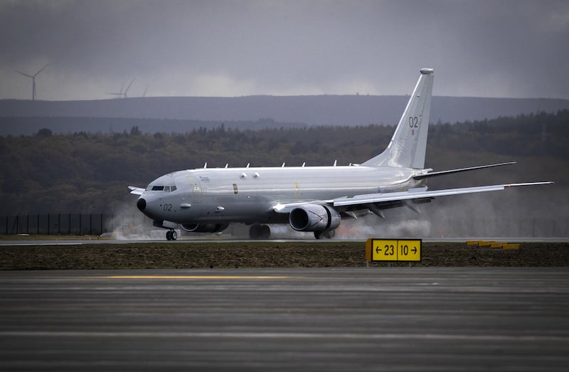 A Poseidon maritime patrol aircraft at RAF Lossiemouth, where similar German planes will also operate