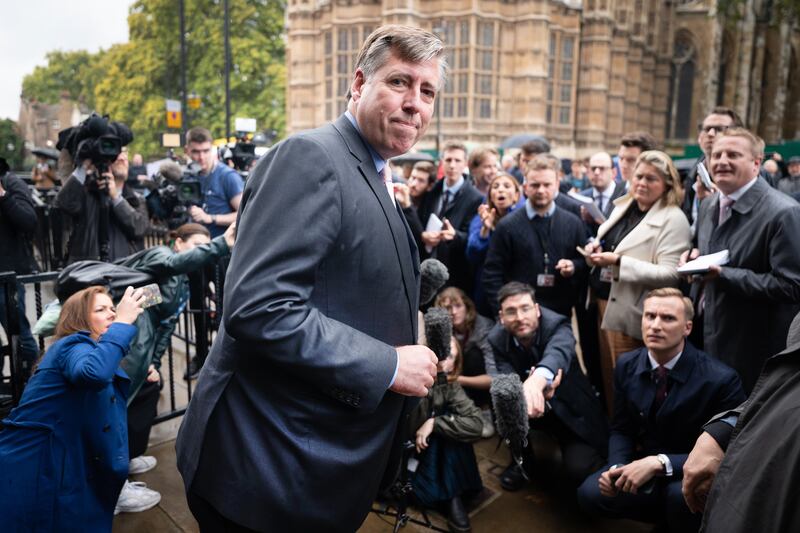 Chairman of the 1922 Committee of backbench Conservatives Sir Graham Brady makes a statement outside the Houses of Parliament, London, after Liz Truss announced her resignation as Prime Minister. Picture date: Thursday October 20, 2022.