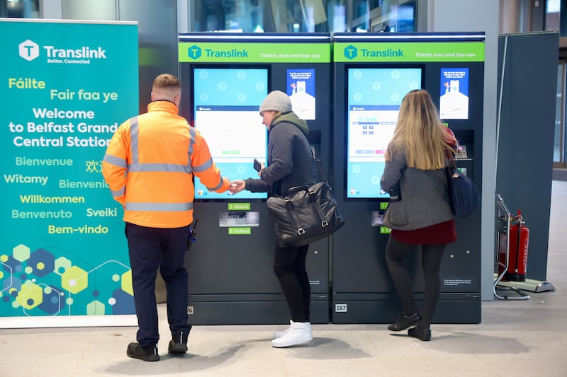 Train passengers arrive and depart from Grand Central Station in Belfast. PICTURE: MAL MCCANN