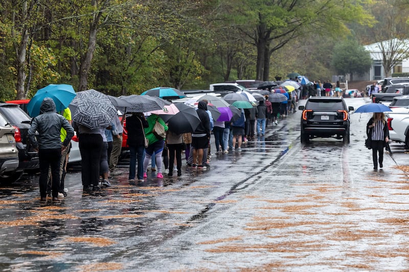 Voters line up to cast their ballots in Birmingham, Alabama (Vasha Hunt/AP)