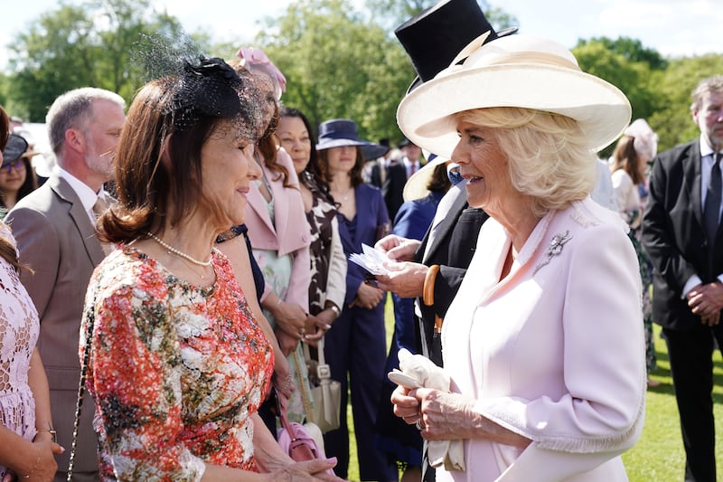 Camilla talks with choreographer and former Strictly Come Dancing judge Dame Arlene Phillips