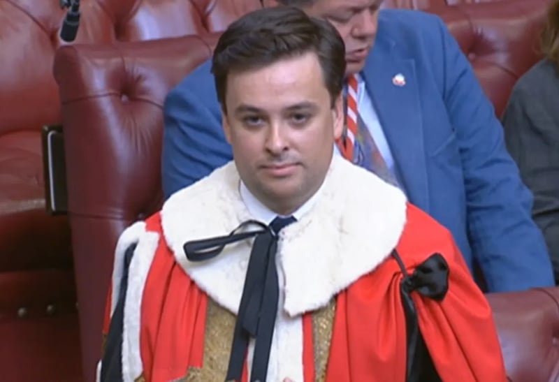 Ross Kempsell, a former political director of the Conservative Party, wearing robes in the House of Lords