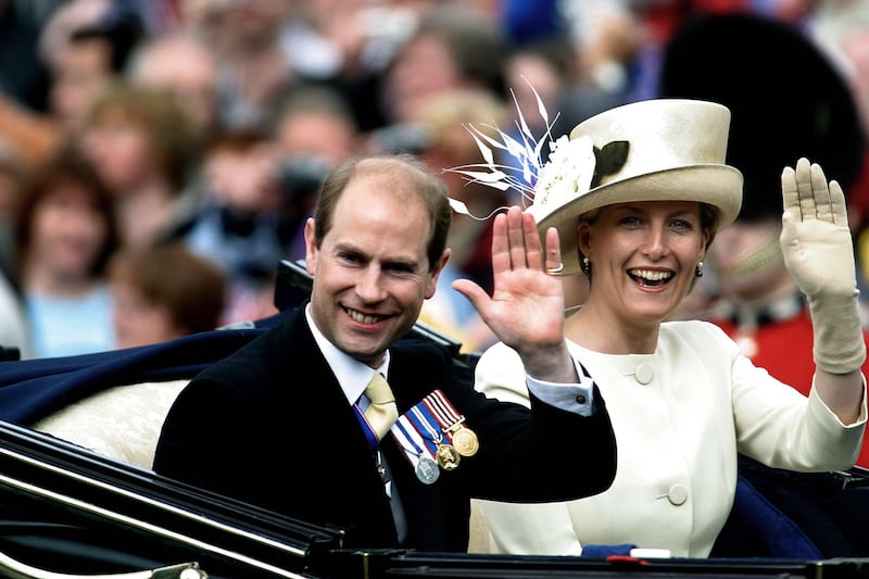 Sophie wore a monochromatic coat dress for the late Queen’s Golden Jubilee