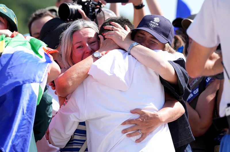 Tom Pidcock was congratulated by his family and his partner Bethany Louise Zajac