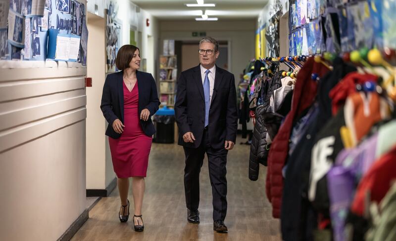 Sir Keir Starmer and Education Secretary Bridget Phillipson visited Perry Hall Primary School in Orpington (Richard Pohle/The Times)