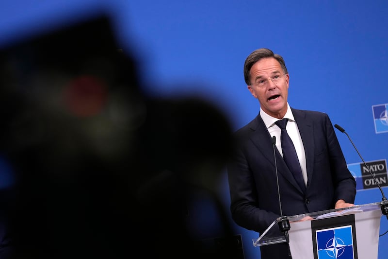 Nato secretary general Mark Rutte will also meet Volodymyr Zelensky and Sir Keir Starmer in Downing Street on Thursday (AP Photo/Virginia Mayo)