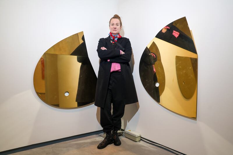 Artist Niamh McCann pictured at her exhibition ‘someone decides, hawk or dove’ in the MAC Belfast PICTURE: MAL MCCANN